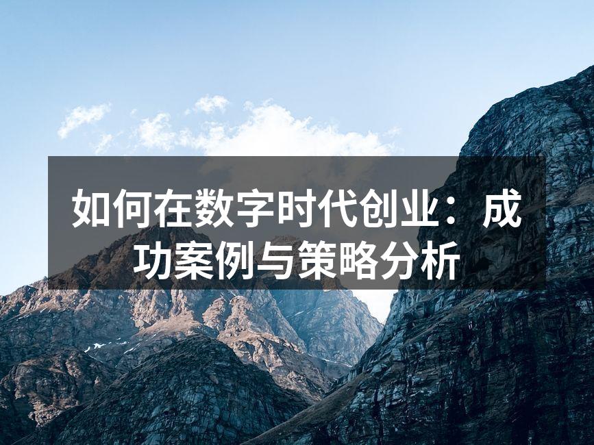 如何在数字时代创业：成功案例与策略分析