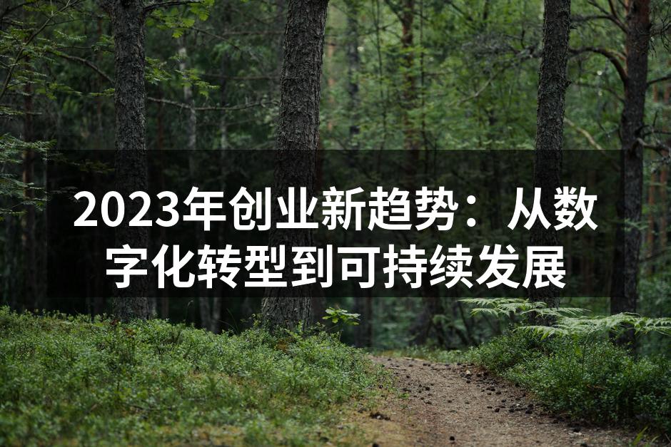 2023年创业新趋势：从数字化转型到可持续发展